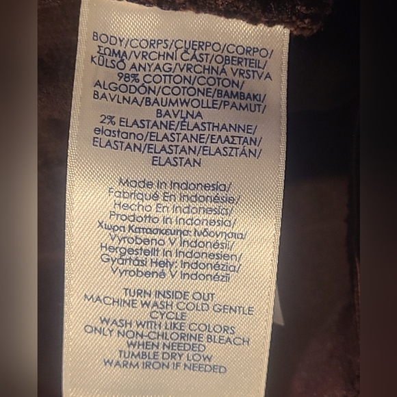 Chaps Brown Corduroy Stretch Waist Jeans - 10 - Picture 5 of 5